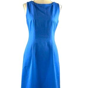 Tahari Sleeveless lined  blue Sheath dress Size 6
